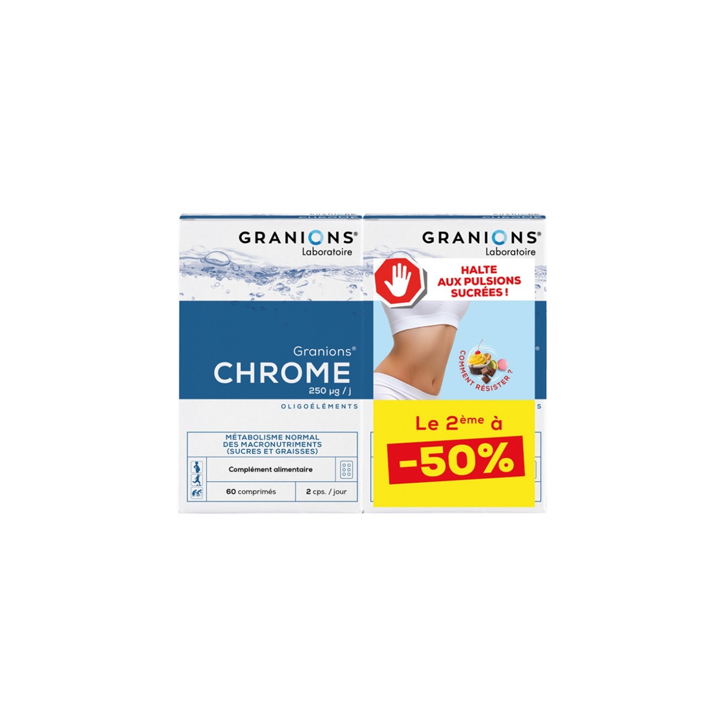 Granions Chrome 250 µg - 2 x 60 comprimés à croquer