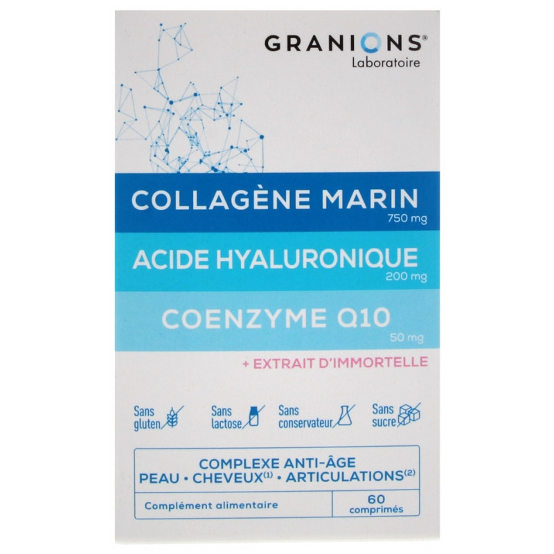 Granions Collagène Marin Acide Hyaluronique Coenzyme Q10 60 Comprimés