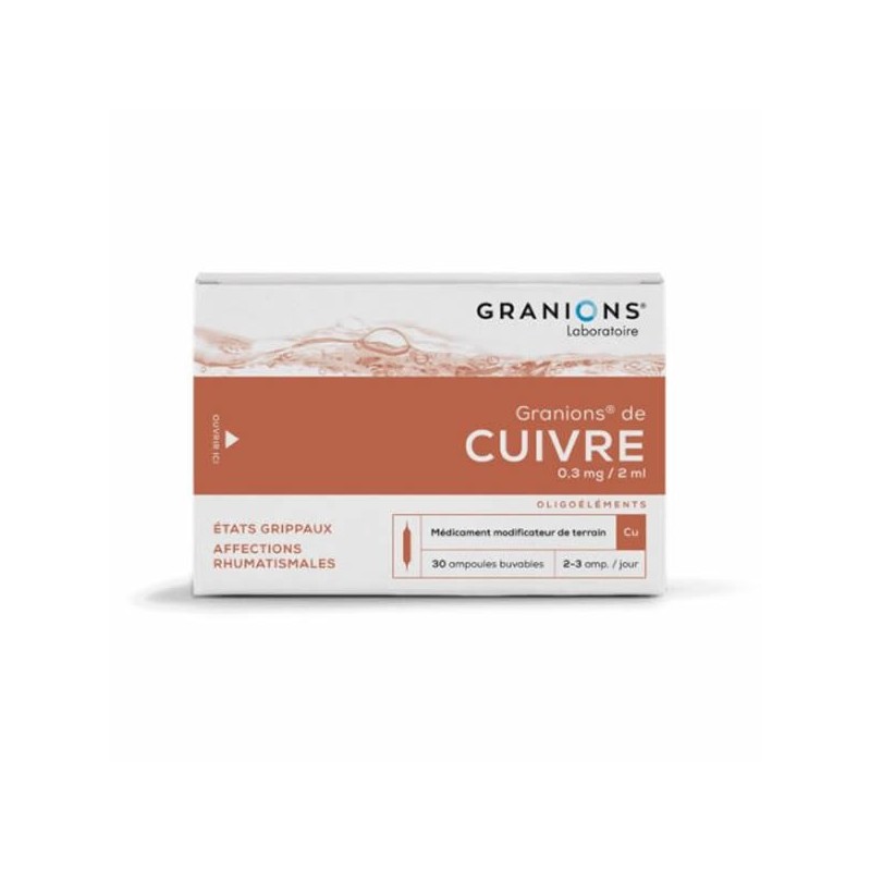 Pharmacie Bastille - Granions de cuivre 30 ampoules 60ml
