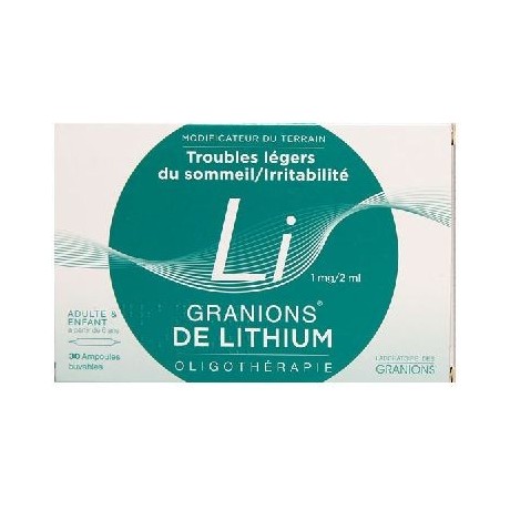 Granions de Lithium 30 ampoules