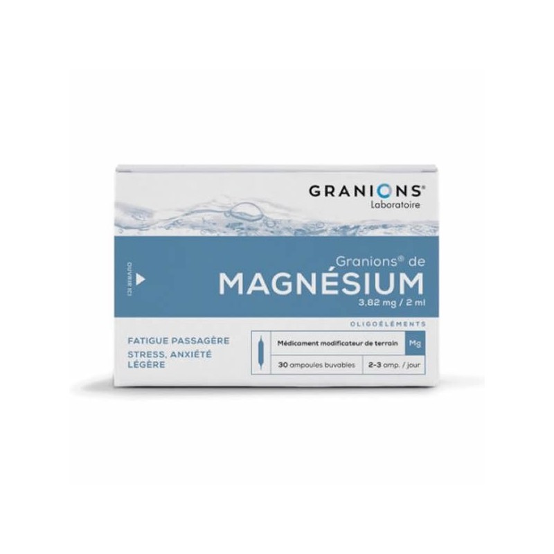 Pharmacie Bastille - Granions de magnésium 30 ampoules 60ml