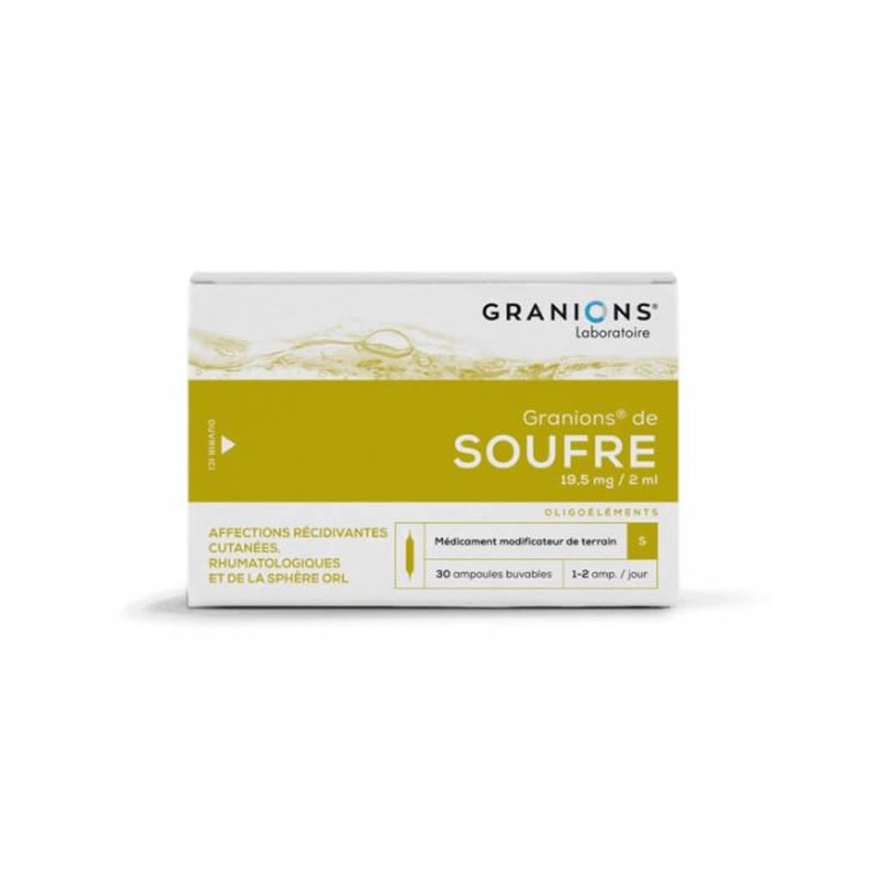 Pharmacie Bastille - Granions de soufre 30 ampoules 60ml