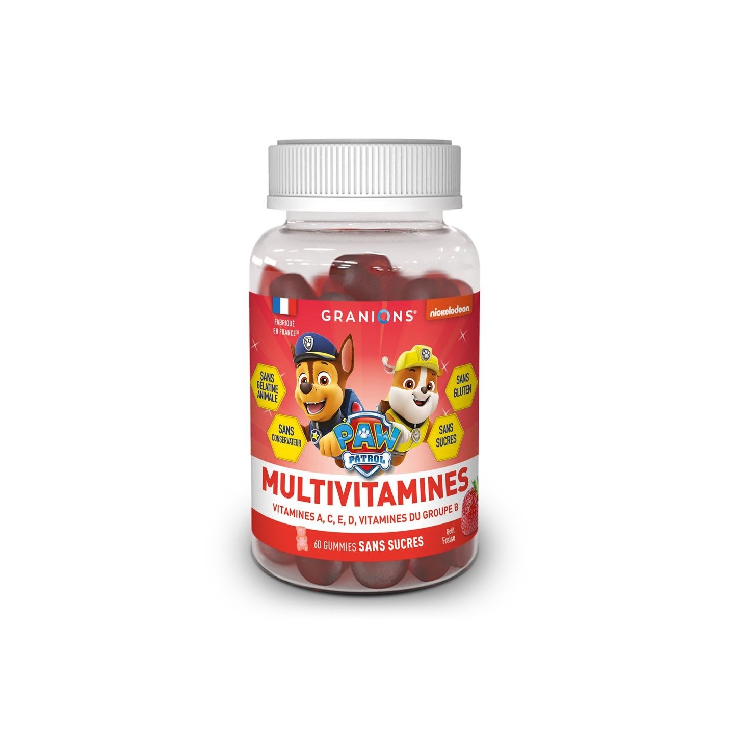 Granions Pat' Patrouille Gommes multivitamines Fraise - 60 gommes