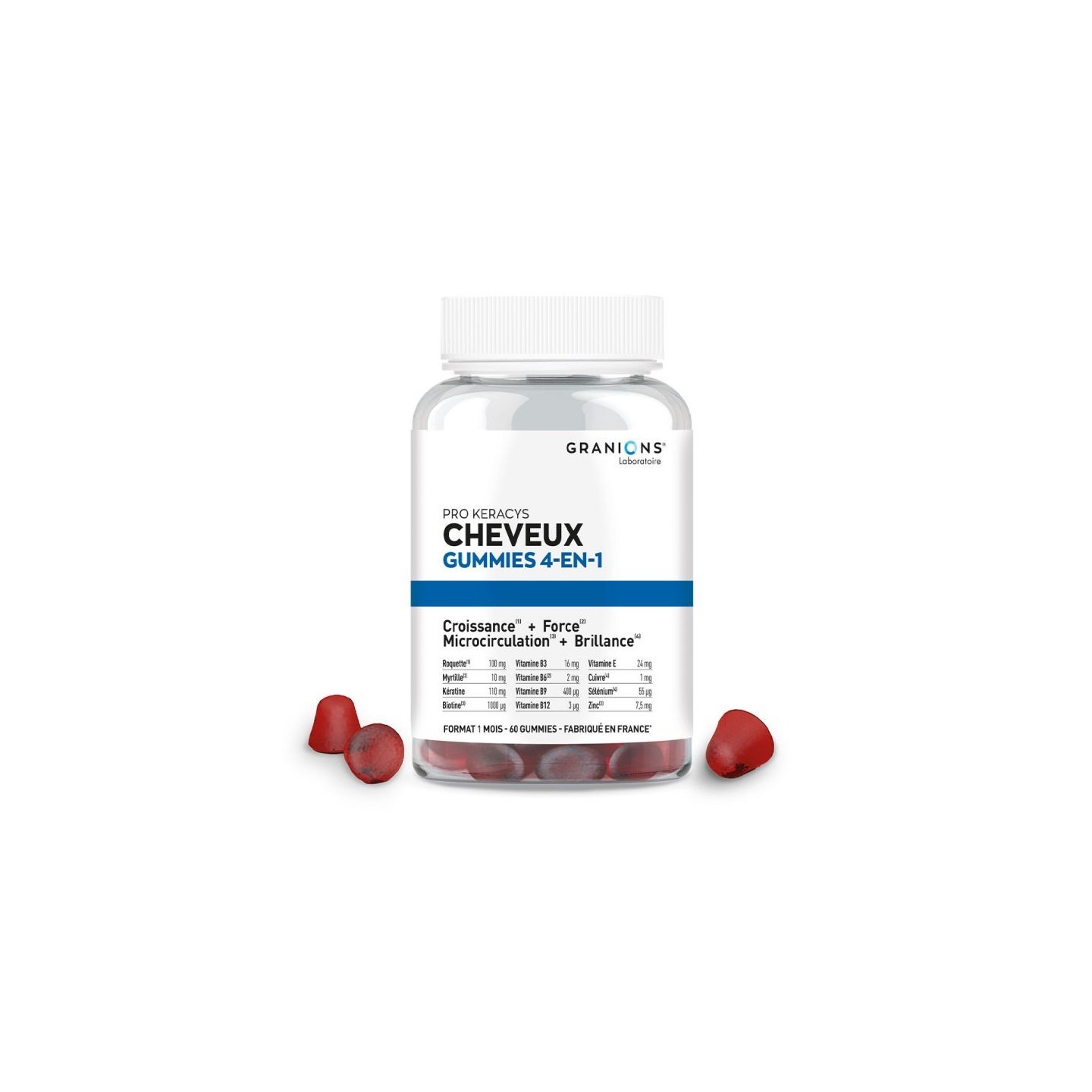 Granions Pro Keracys cheveux 4-en-1 - 60 gummies
