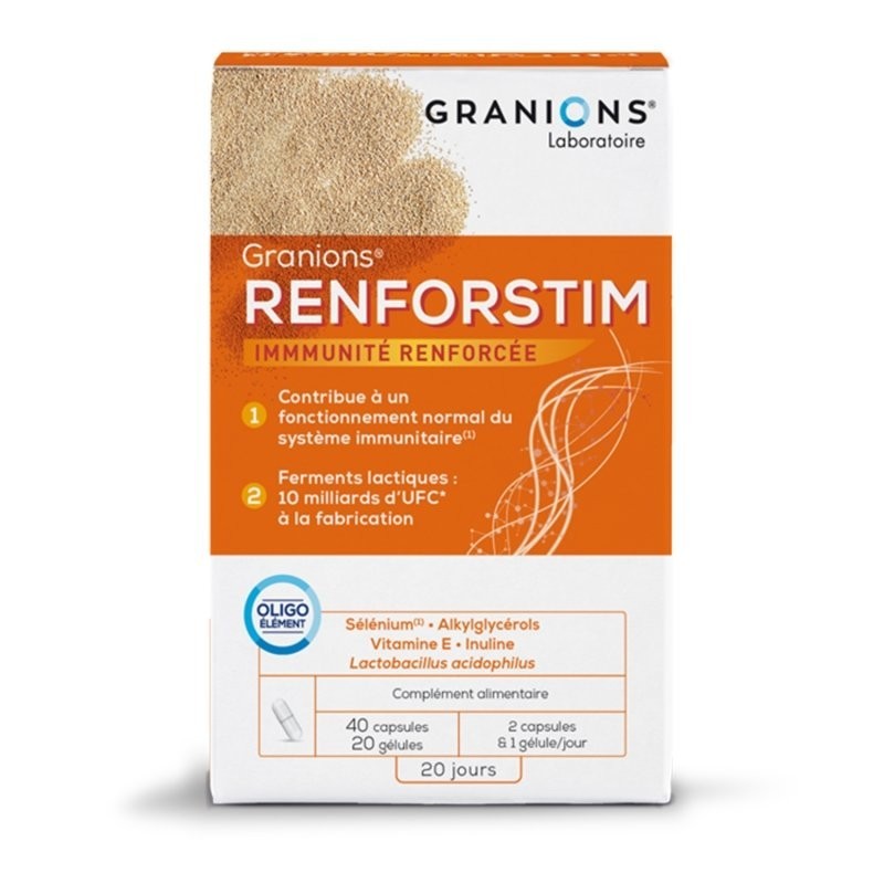 Pharmacie Bastille - Granions renforstim 40 capsules 20 gélules 38g