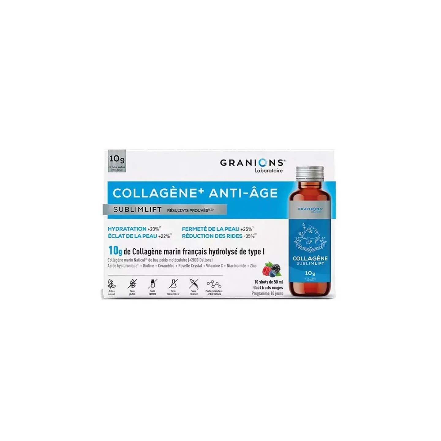 Granions Sublimlift Collagène+ anti-âge - 10 shots de 50ml