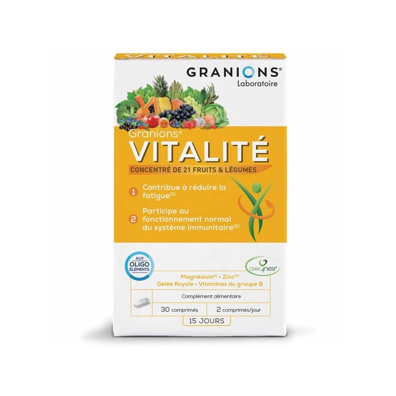 Pharmacie Bastille - Granions vitalité 30 comprimés 32g