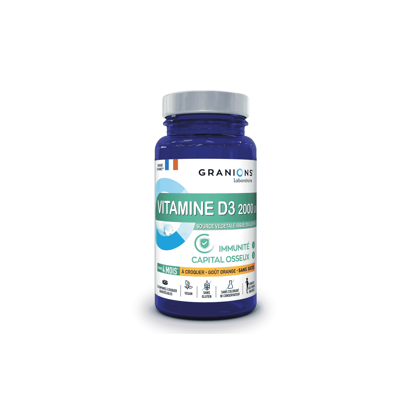 Granions Vitamine D3 2000 UI - 30 comprimés à croquer