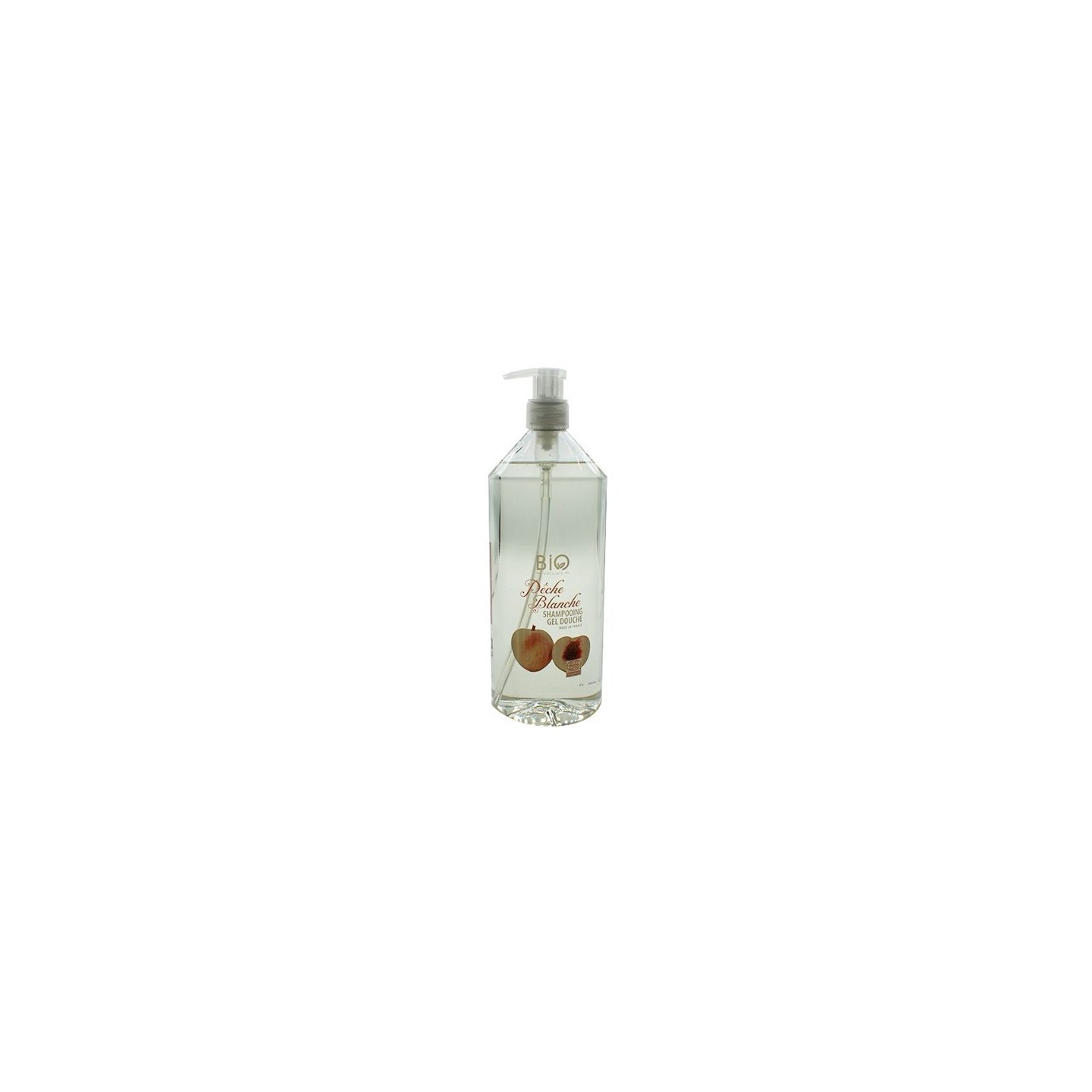 Gravier shampooing gel douche bio pêche blanche 1L