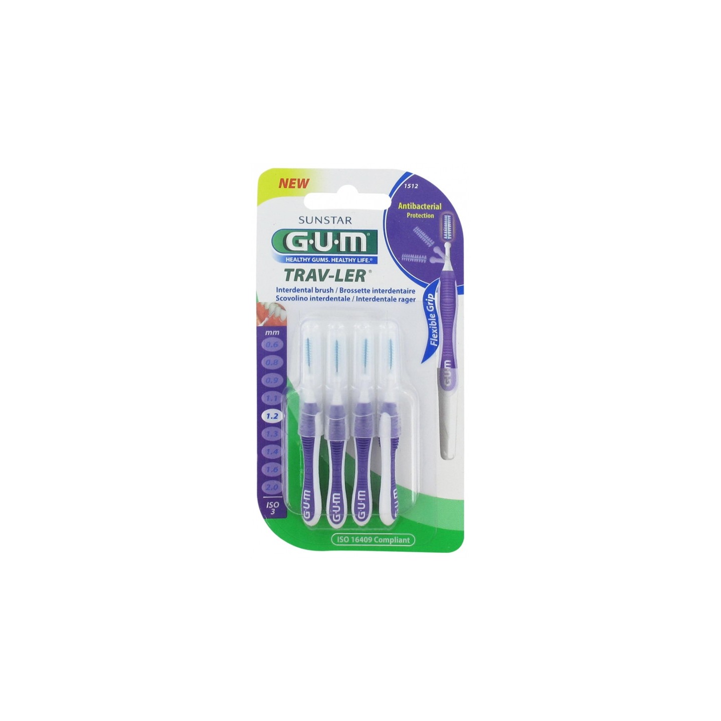 Gum Brossettes interdentaires Trav-Ler 1,2 mm - x4