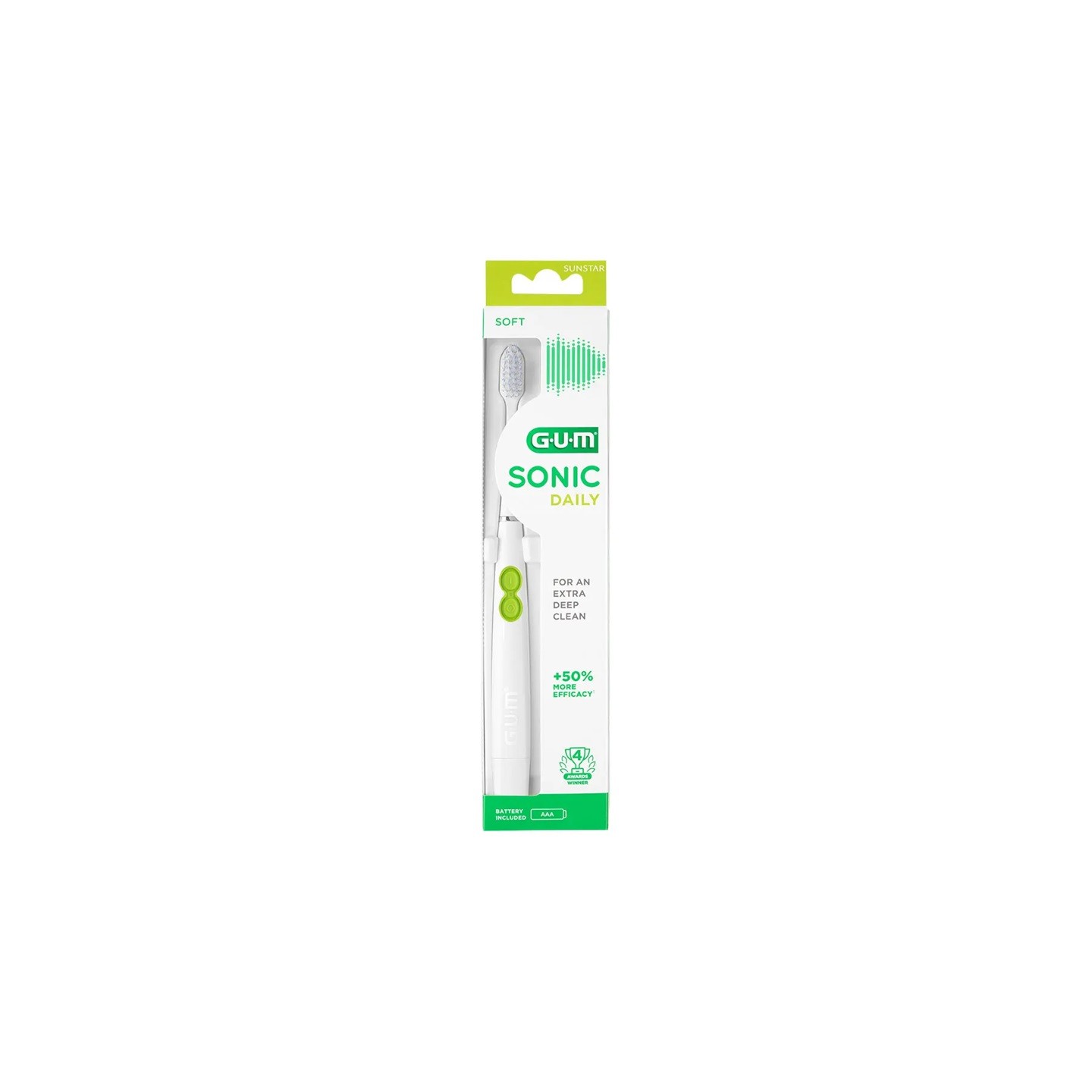 Gum Sonic Daily Brosse à dents électrique souple blanc