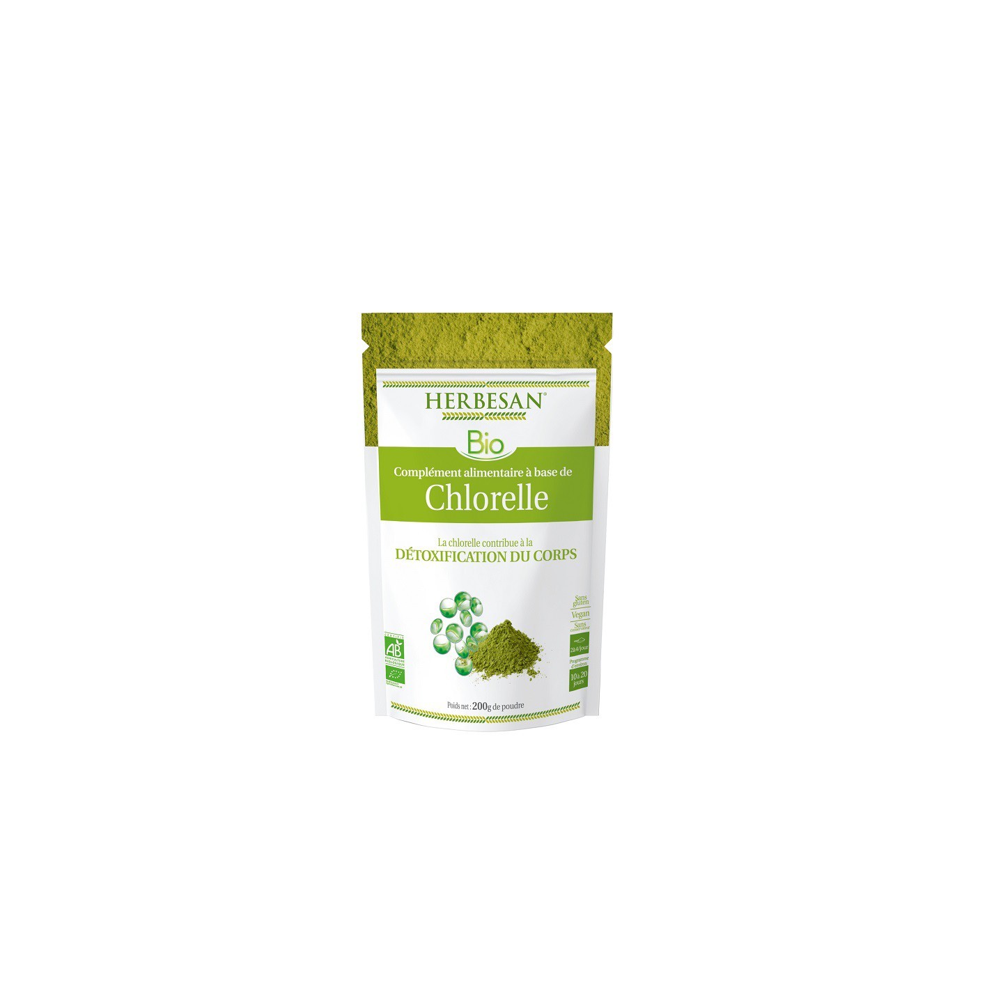 Herbesan Chlorelle Bio - Sachet de 200g
