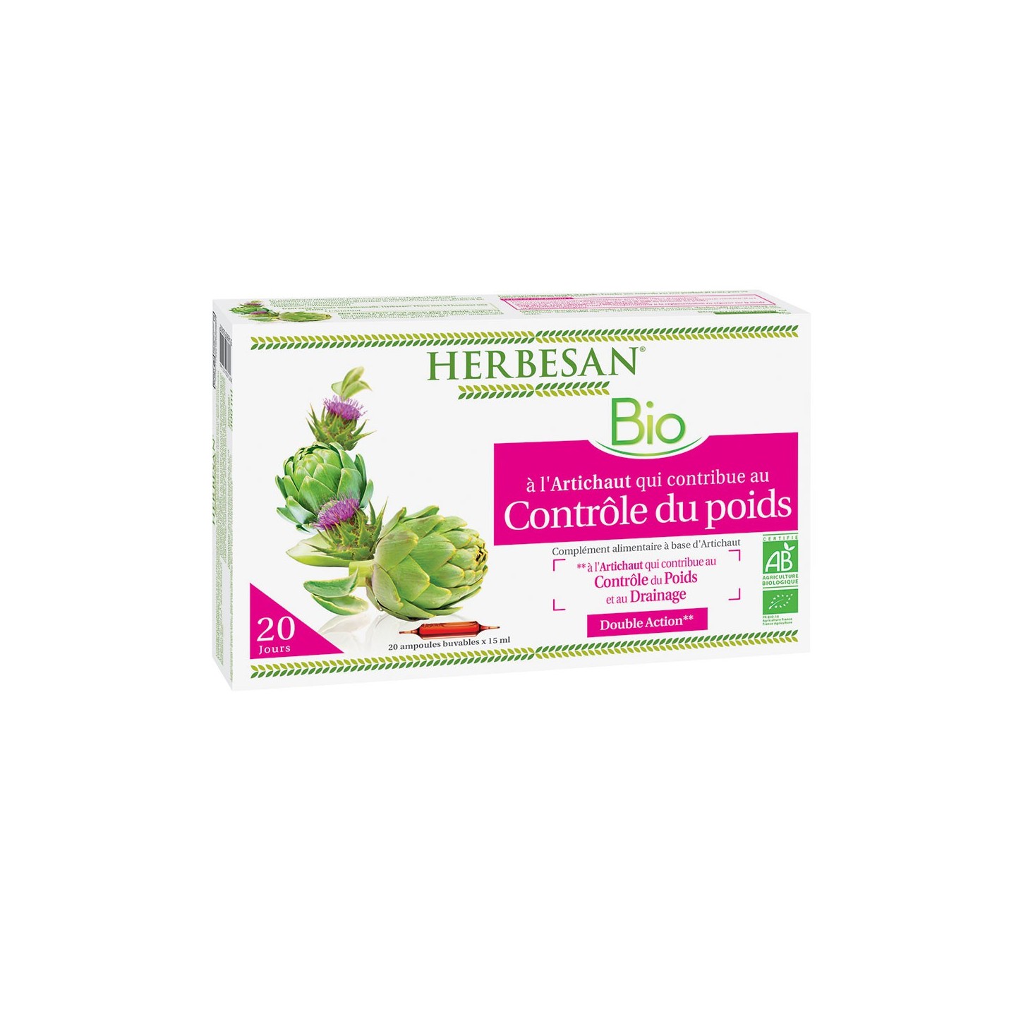 Herbesan Controle de poids 20 ampoules
