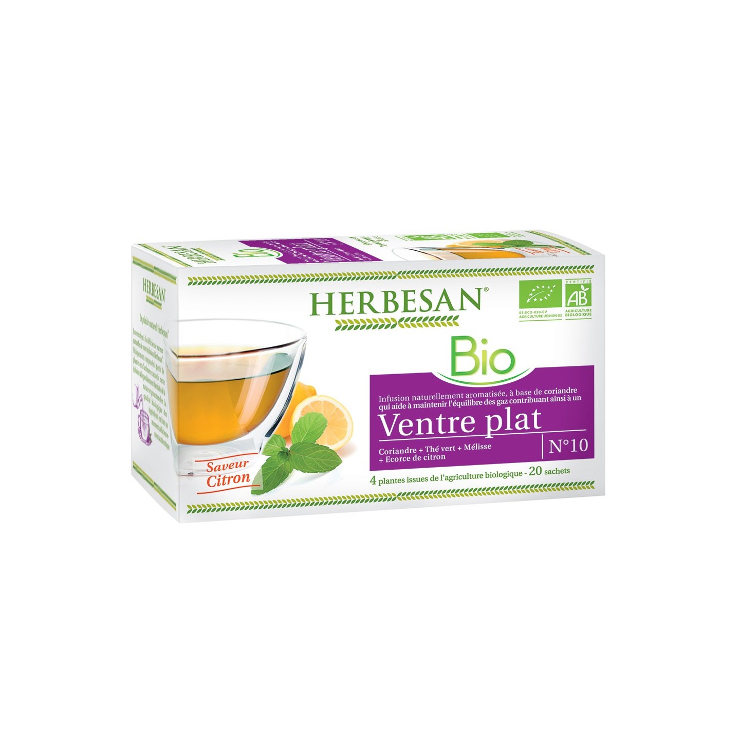 Herbesan infusion ventre plat N°10 - 20 sachets