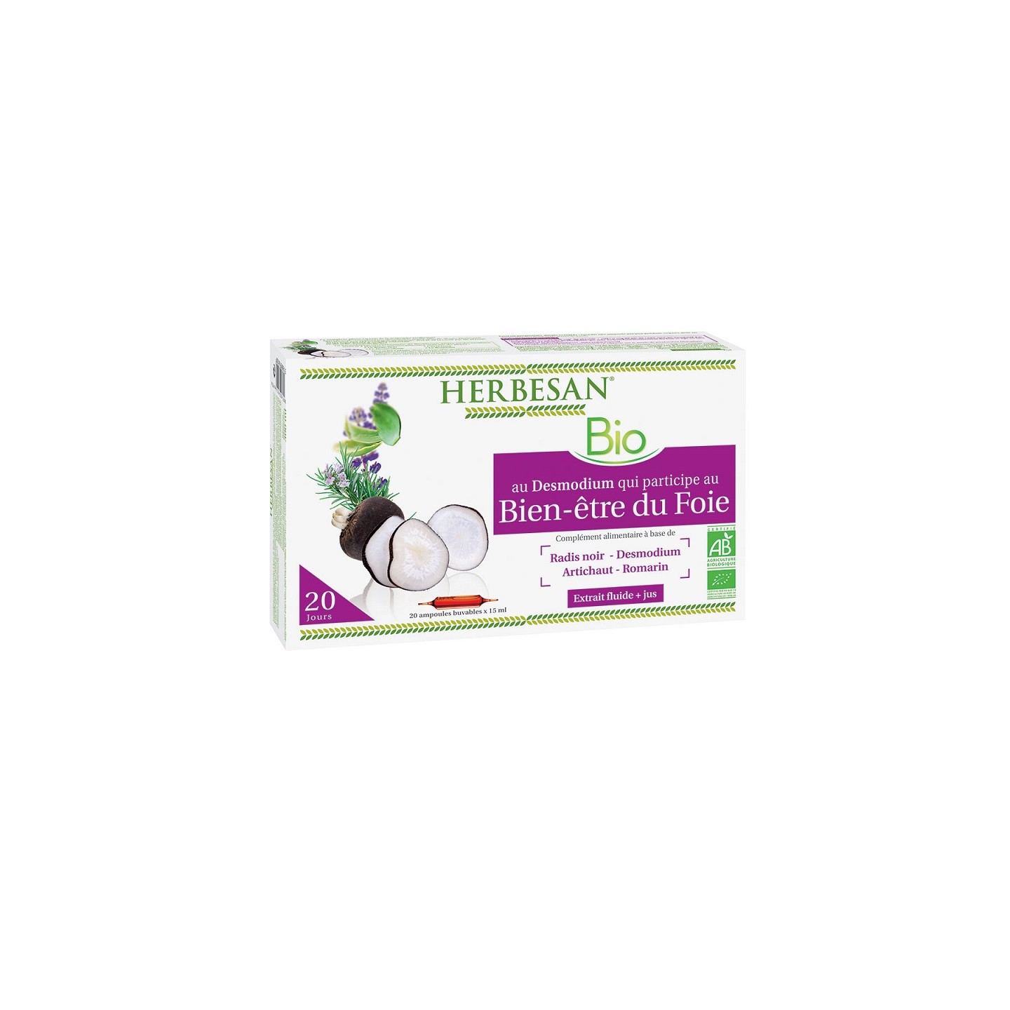 Herbesan Phyto Complexe Bien-être du foie - 20 ampoules