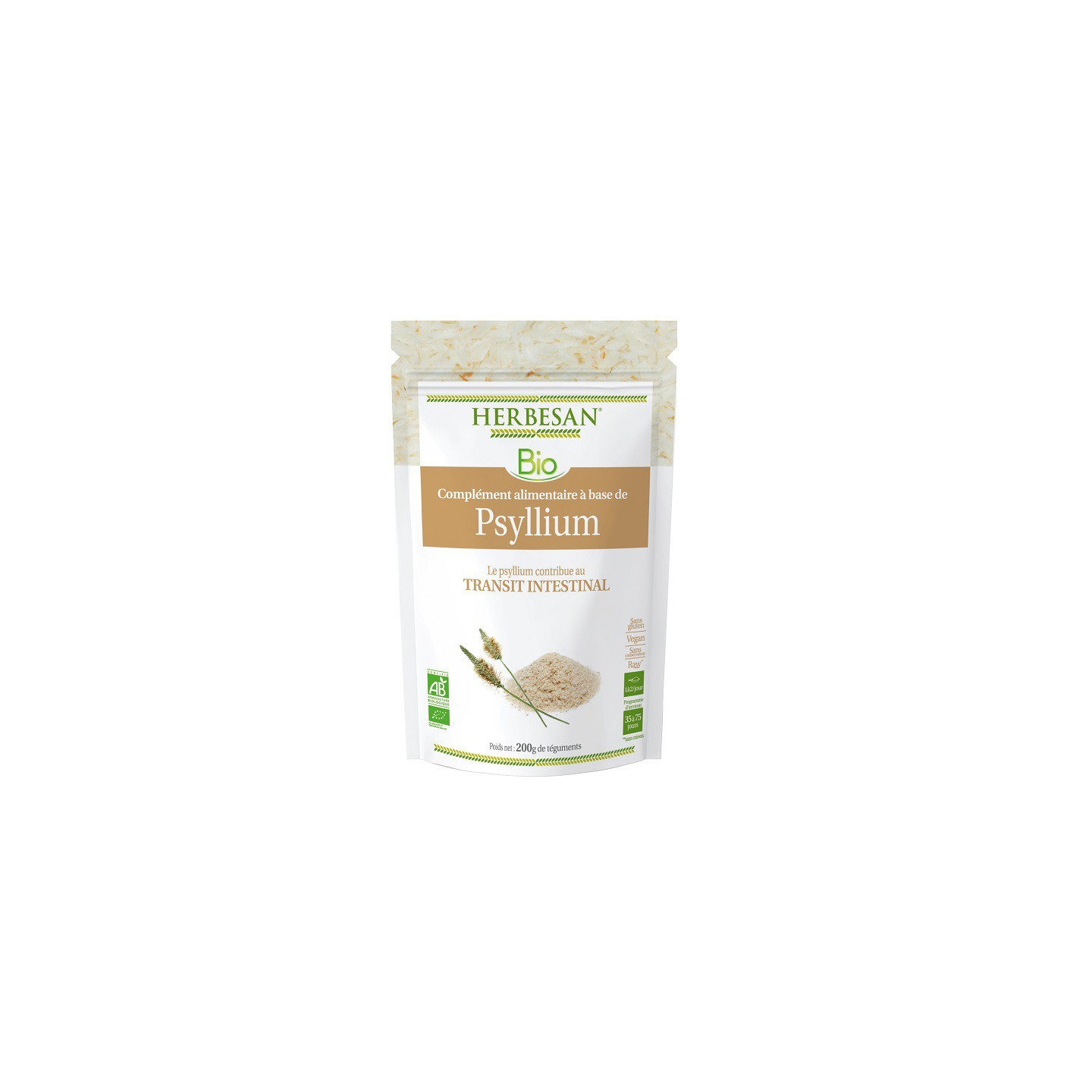 Herbesan Psyllium Bio - Sachet de 200g