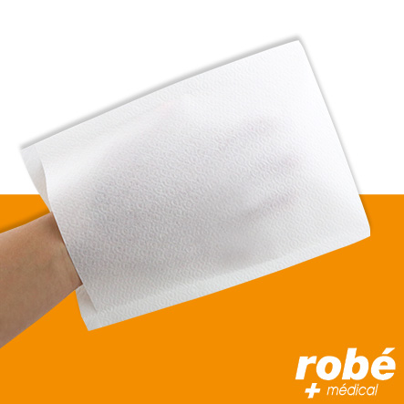 Gants de toilette imperméables plastifiés doux et absorbants 70g - Lot de 100 Robemed