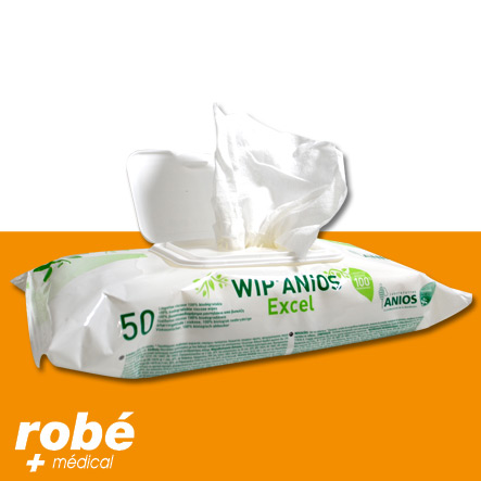 Lingettes desinfectantes Anios Wip'Anios Excel écoresponsables - Sachet de 50