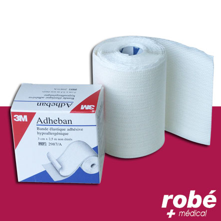 Bande de contention forte 3M Adhéban Plus extensible et adhésive - Lot de 2