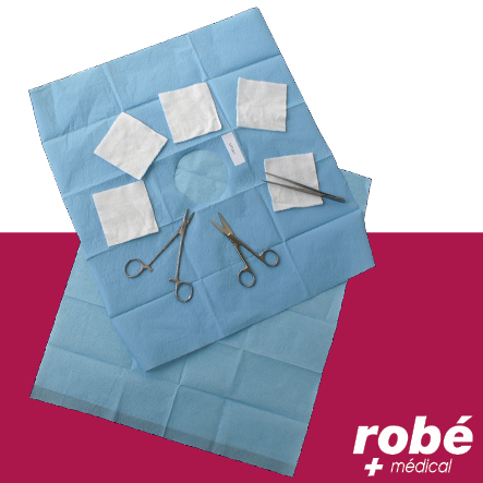Sets de pose de sutures instruments inox champs et compresses - Robemed - Lot de 10