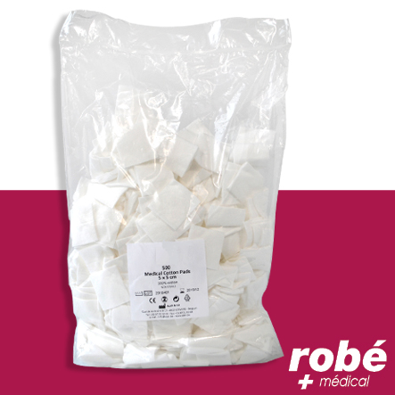 Carrés de coton - Dimension 4 x 5 cm - Lot de 500