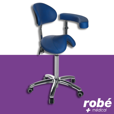 Tabouret-selle Cavalry forme pony avec dossier et accoudoir