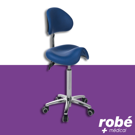 Tabouret-selle Cavalry forme derby avec dossier réglable