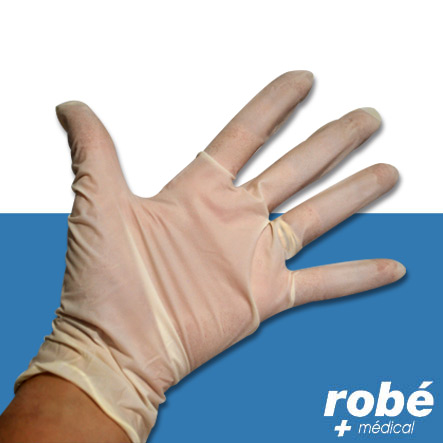 Gants d'examen latex non poudrés - Boîte de 100 - 6g - Aql 1,5 - Robemed