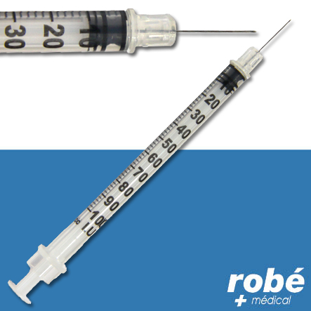 Seringue insuline Nipro 1ml avec aiguille sertie 30G - Boîte de 100