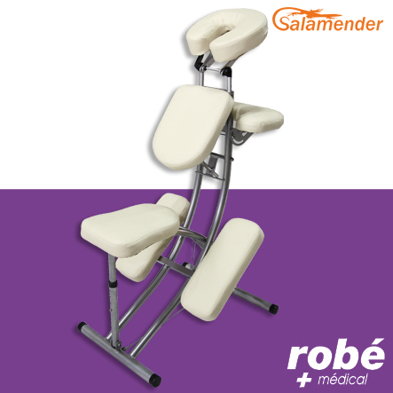 Chaise de massage pliante ergonomique Crème - Salamender