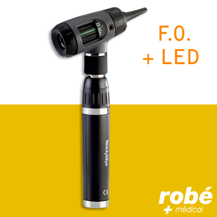 Otoscope Macroview Welch Allyn Led et fibre optique rechargeable éclaireur laryngien