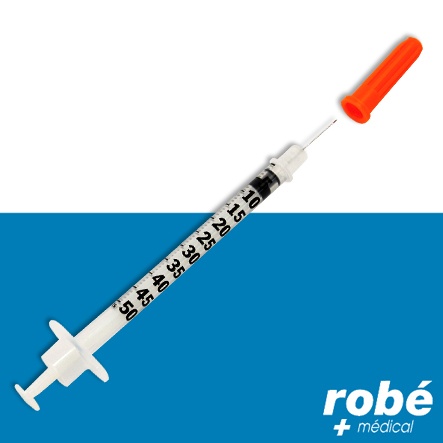 Seringues insuline BD Plastipak 0,5ml aiguille sertie 29G ou 30G - Boîte de 200