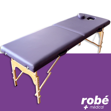 Table de massage pliante en bois largeur 60cm - Prune - avec housse de transport - Salamender
