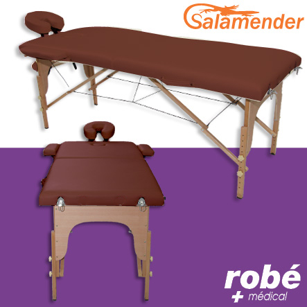 Table de massage pliante en bois largeur 70cm Havane - avec housse de transport - Salamender