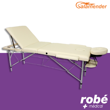 Table de massage pliante alu 3 parties largeur 70cm Crème - Salamender