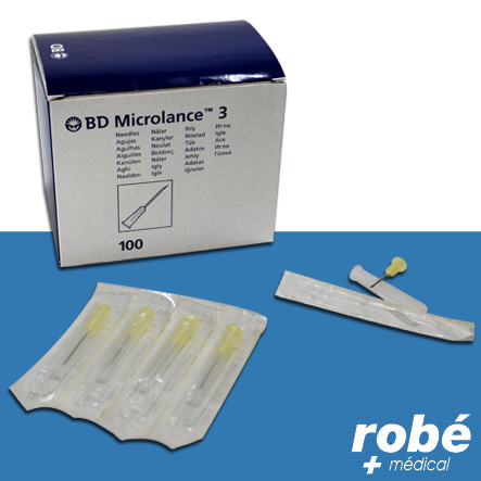 Aiguille Becton Dickinson Microlance 3 intramusculaire sous cutanée intraveineuse - Boite de 100