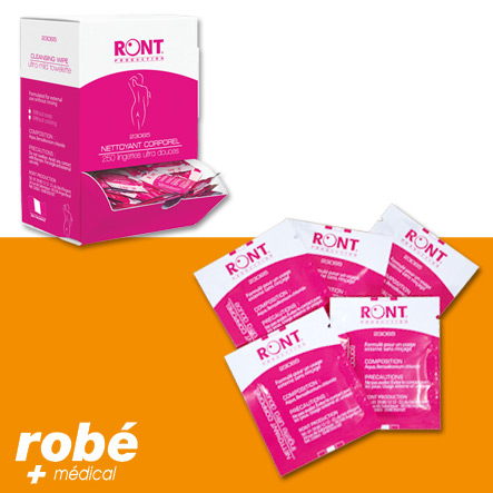 Lingette individuelle hygiène intime Ront - Boîte distributrice de 250