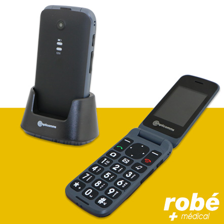 Téléphone portable à clapet Gsm sur socle Amplicomms PowerTel M6750