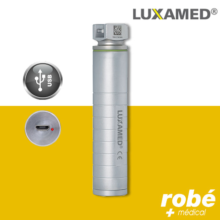Poignée de laryngoscope Luxamed universelle avec batterie rechargeable USB F.O