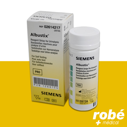 Bandelette urinaire test des protéines Albustix Siemens - Boîte de 50