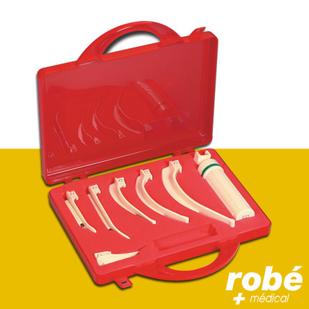 Laryngoscope poignée plastique avec 6 lames usage unique en mallette