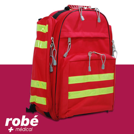 Sac à dos d'urgence trousses de rangement Robé Médical - Dim. 40 x 20 x 47cm