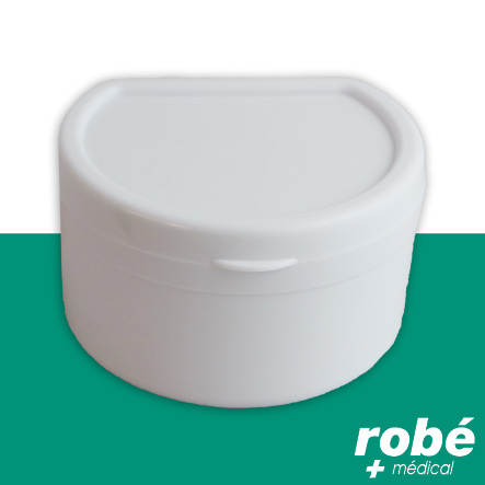 Boîte à dentier avec couvercle et égouttoir