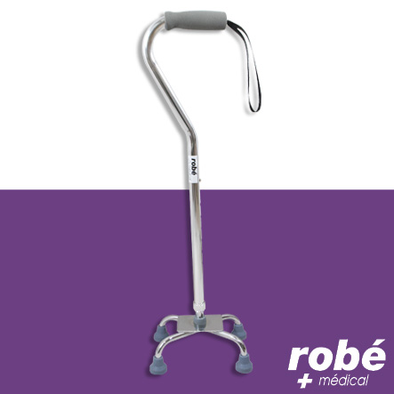 Canne quadripode réglable avec poignée ergonomique