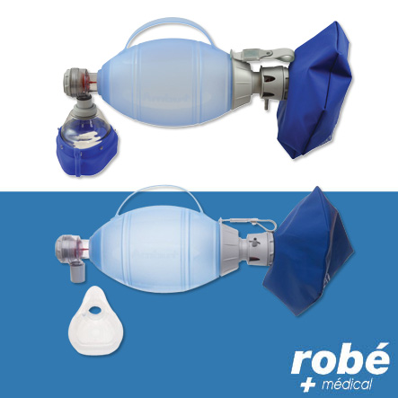 Insufflateur Ambu Oval Plus Silicone Bavu manuel réutilisable avec masque
