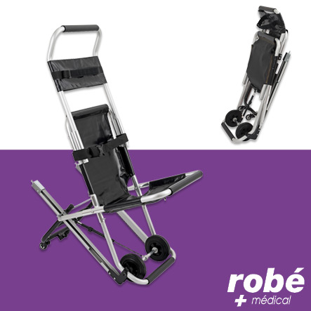 Chaise d'évacuation compacte et pliante spécial escaliers