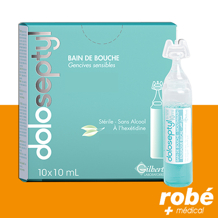 Bain de bouche Gilbert Doloseptyl - Boîte de 10 doses 10 ml