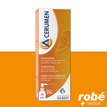 Solution d'hygiène des oreilles Gilbert A-Cerumen en spray - Flacon de 40ml