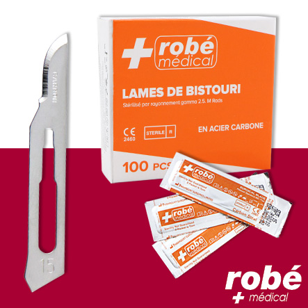 Lames de bistouris stériles à usage unique - Boîte de 100 Robé Médical