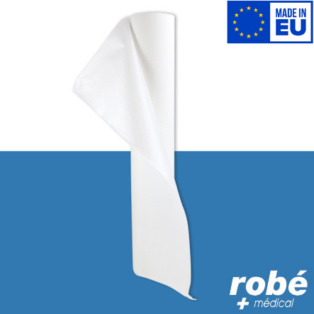 Drap d'examen gaufré plastifié blanc - Largeur 50cm - 27g - Carton de 12